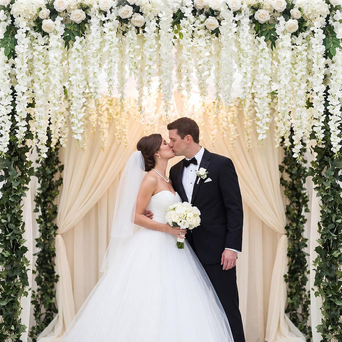 Wisteria Hanging Flowers Cherry Blossom Tree Paper Decor, Pruple