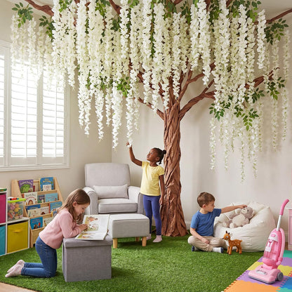 Wisteria Hanging Flowers Cherry Blossom Tree Paper Decor, Pruple