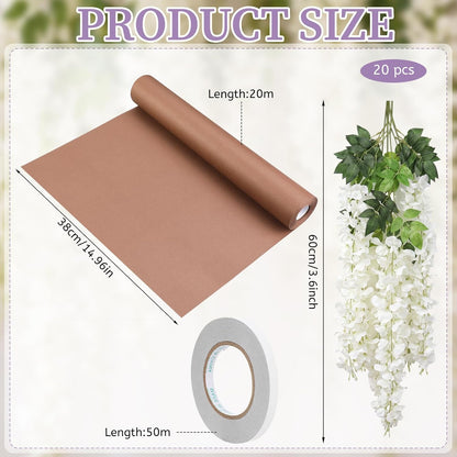 Wisteria Hanging Flowers Cherry Blossom Tree Paper Decor, Pruple