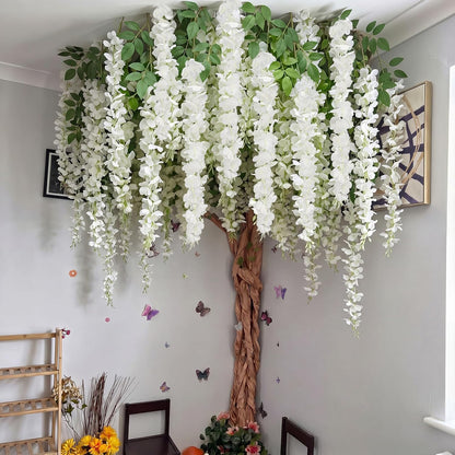 Wisteria Hanging Flowers Cherry Blossom Tree Paper Decor, Pruple