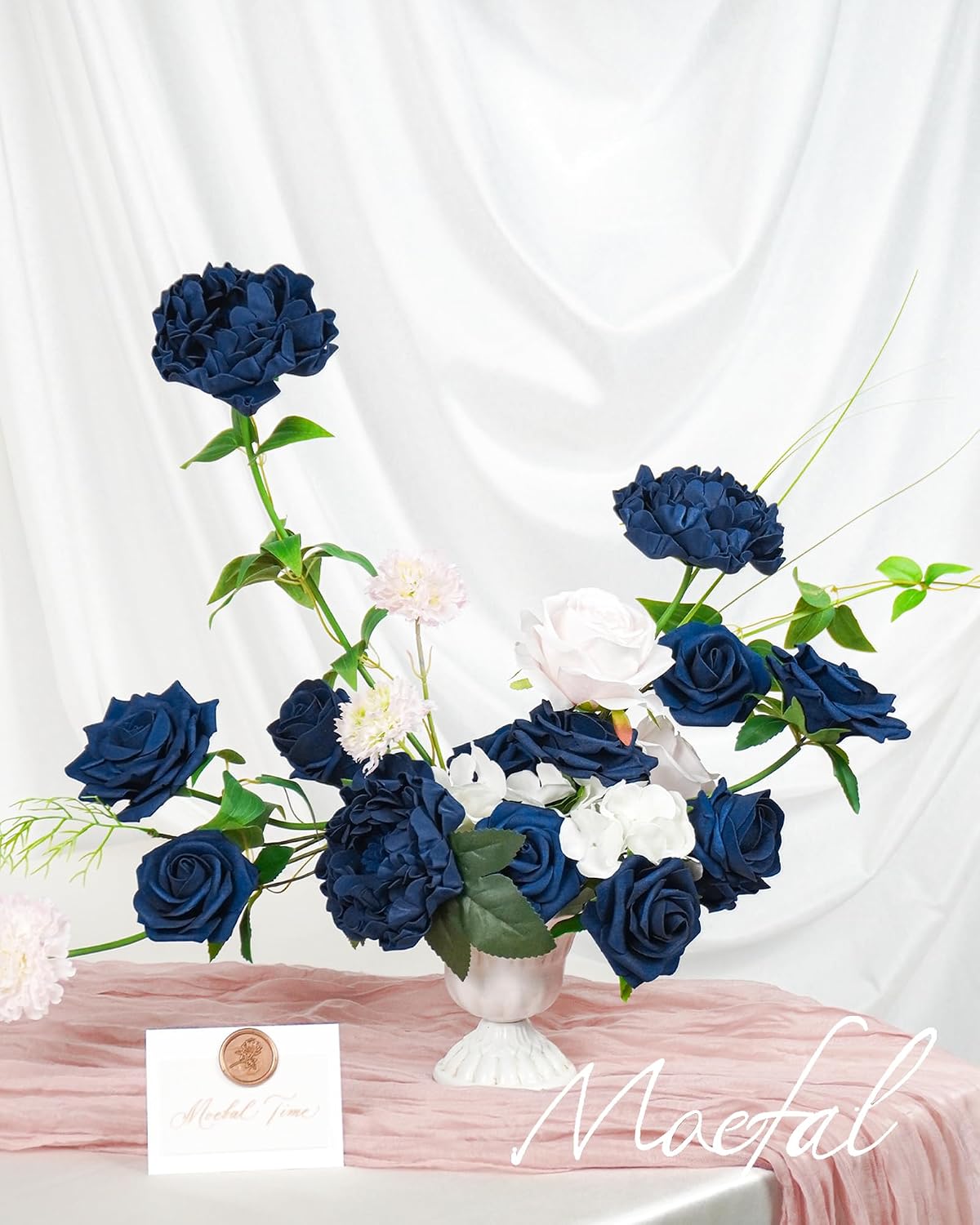 23pcs White Artificial Flowers Combo Box - Lifelike Premium Foam Peonies, Roses & Gardenias with Stems - DIY Wedding Bouquets, Centerpieces, Bridal Shower Decor & Bulk Fake Flowers