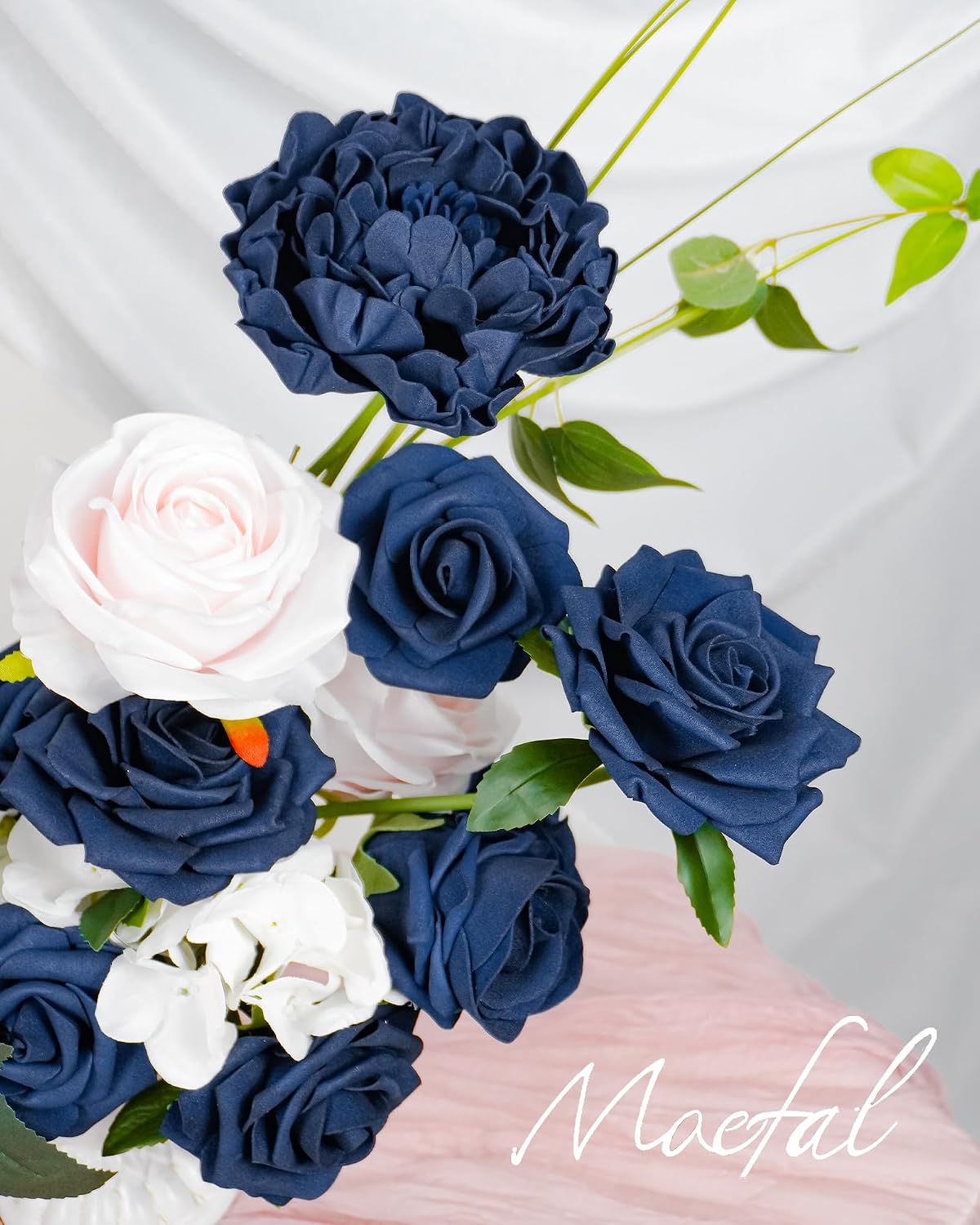 23pcs White Artificial Flowers Combo Box - Lifelike Premium Foam Peonies, Roses & Gardenias with Stems - DIY Wedding Bouquets, Centerpieces, Bridal Shower Decor & Bulk Fake Flowers