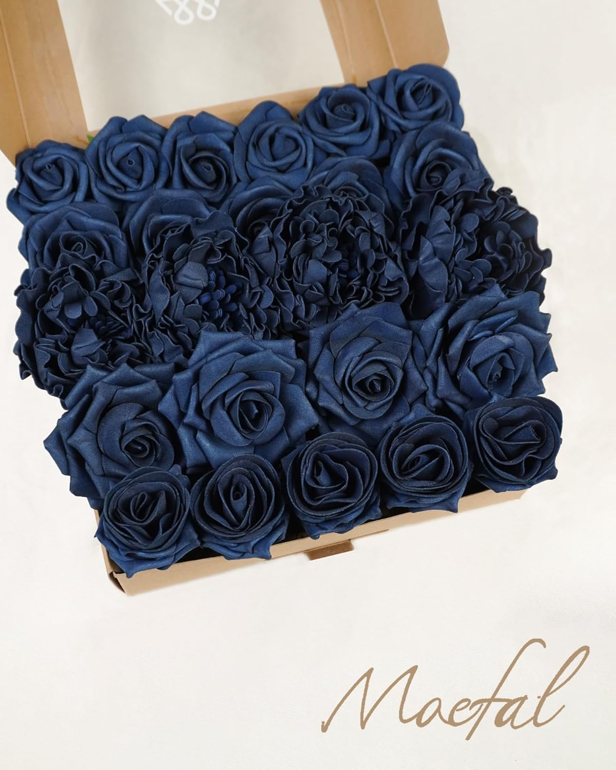 23pcs White Artificial Flowers Combo Box - Lifelike Premium Foam Peonies, Roses & Gardenias with Stems - DIY Wedding Bouquets, Centerpieces, Bridal Shower Decor & Bulk Fake Flowers