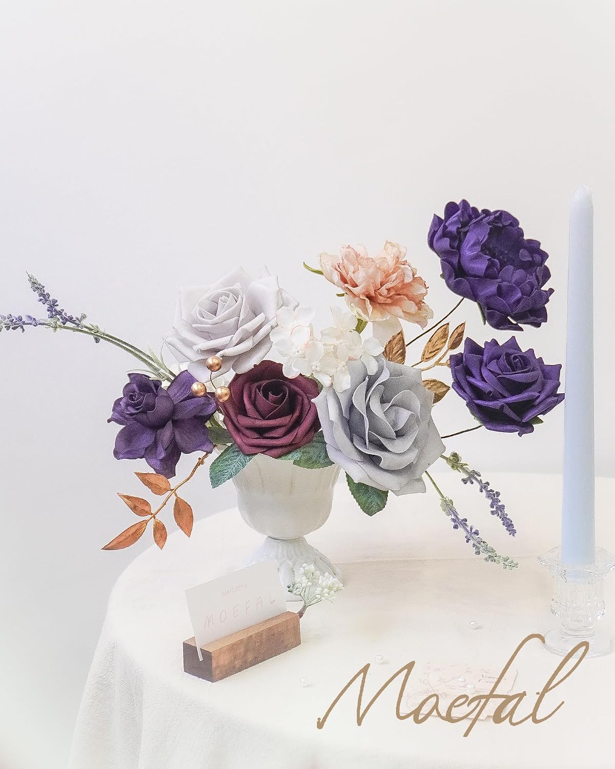 23pcs White Artificial Flowers Combo Box - Lifelike Premium Foam Peonies, Roses & Gardenias with Stems - DIY Wedding Bouquets, Centerpieces, Bridal Shower Decor & Bulk Fake Flowers