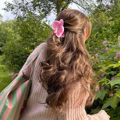 8pcs Hawaiian Flower Hair Clips, Bohemian Orchid Hairpin, Artificial Tropical Phalaenopsis Hair Barrette Hibiscus Hair Clips for Seaside Holiday, Bridal Hair Accessories Pins Headwear for Women Girl
