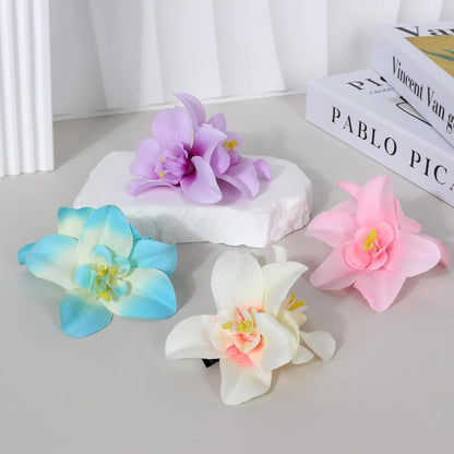8pcs Hawaiian Flower Hair Clips, Bohemian Orchid Hairpin, Artificial Tropical Phalaenopsis Hair Barrette Hibiscus Hair Clips for Seaside Holiday, Bridal Hair Accessories Pins Headwear for Women Girl