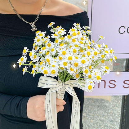 Small White Daisy Flowers Artificial,6 Bouquet/ 10 Inch Fake Daisies