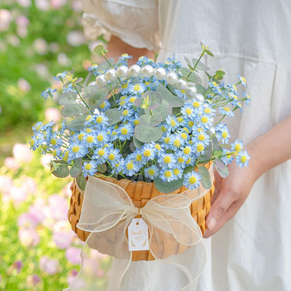 Small White Daisy Flowers Artificial,6 Bouquet/ 10 Inch Fake Daisies