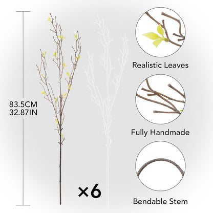 2 Bunches Artificial Lemons Branches, 16 Heads Fake Lemon Branches with Lemons for Vase, Realistic Fake Lemon Decoration for Farmhouse Style Party Table Centerpiece and Home Decor
