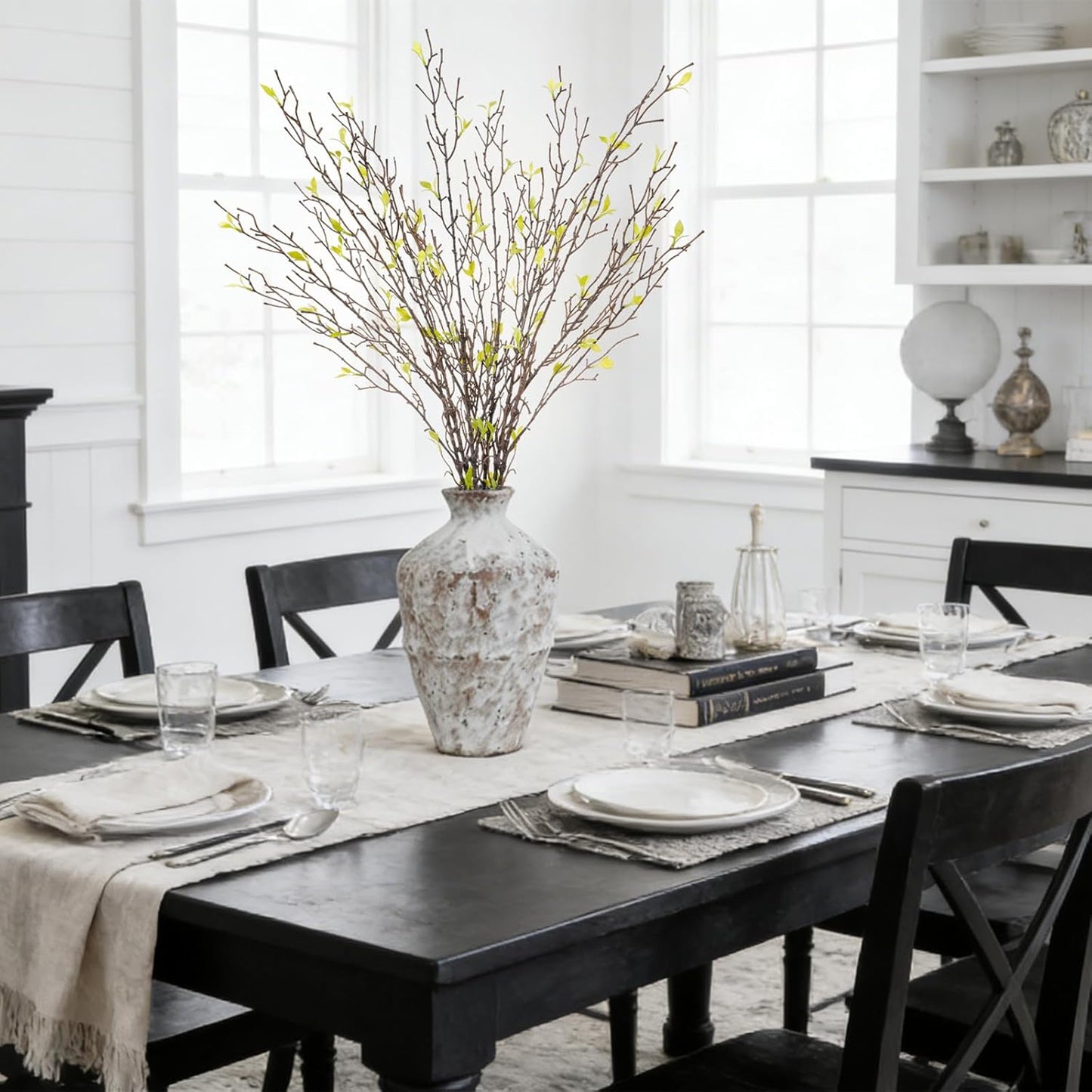 2 Bunches Artificial Lemons Branches, 16 Heads Fake Lemon Branches with Lemons for Vase, Realistic Fake Lemon Decoration for Farmhouse Style Party Table Centerpiece and Home Decor