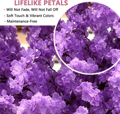 8.2FT Large Artificial Cherry Blossom Trees Pink Indoor Outdoors,Japanese Faux Cherry Blossom Tree with Realistic Silk Flowers,Standing Fake Tree for Garden Wedding Party Home Decor