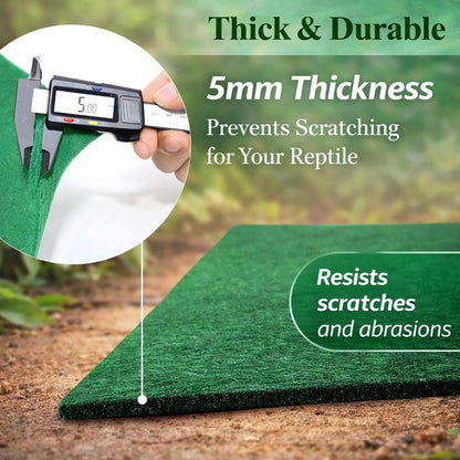 2 Pack Reptile Carpet, 39’’ x 20’’ Terrarium Bedding Substrate Liner Reptile Cage Mat Tank Accessories for Bearded Dragon Lizard Tortoise Leopard Gecko Snake (Green)