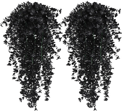 4Pc Artificial Flowers for Outdoor Fake Hanging Plants 29Inch White | UV Resistant Silk Daisy Flower Realistic Faux Trailing Vine for Wall Yard Porch Balcony Indoor Outdoor Planters