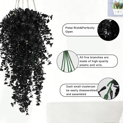 4Pc Artificial Flowers for Outdoor Fake Hanging Plants 29Inch White | UV Resistant Silk Daisy Flower Realistic Faux Trailing Vine for Wall Yard Porch Balcony Indoor Outdoor Planters