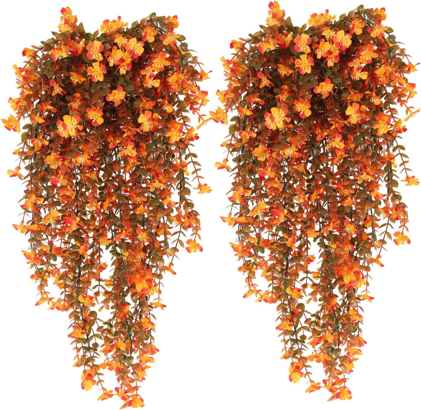 4Pc Artificial Flowers for Outdoor Fake Hanging Plants 29Inch White | UV Resistant Silk Daisy Flower Realistic Faux Trailing Vine for Wall Yard Porch Balcony Indoor Outdoor Planters