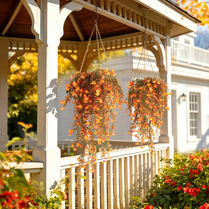 4Pc Artificial Flowers for Outdoor Fake Hanging Plants 29Inch White | UV Resistant Silk Daisy Flower Realistic Faux Trailing Vine for Wall Yard Porch Balcony Indoor Outdoor Planters