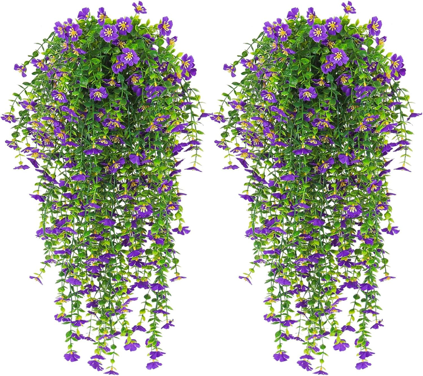 4Pc Artificial Flowers for Outdoor Fake Hanging Plants 29Inch White | UV Resistant Silk Daisy Flower Realistic Faux Trailing Vine for Wall Yard Porch Balcony Indoor Outdoor Planters