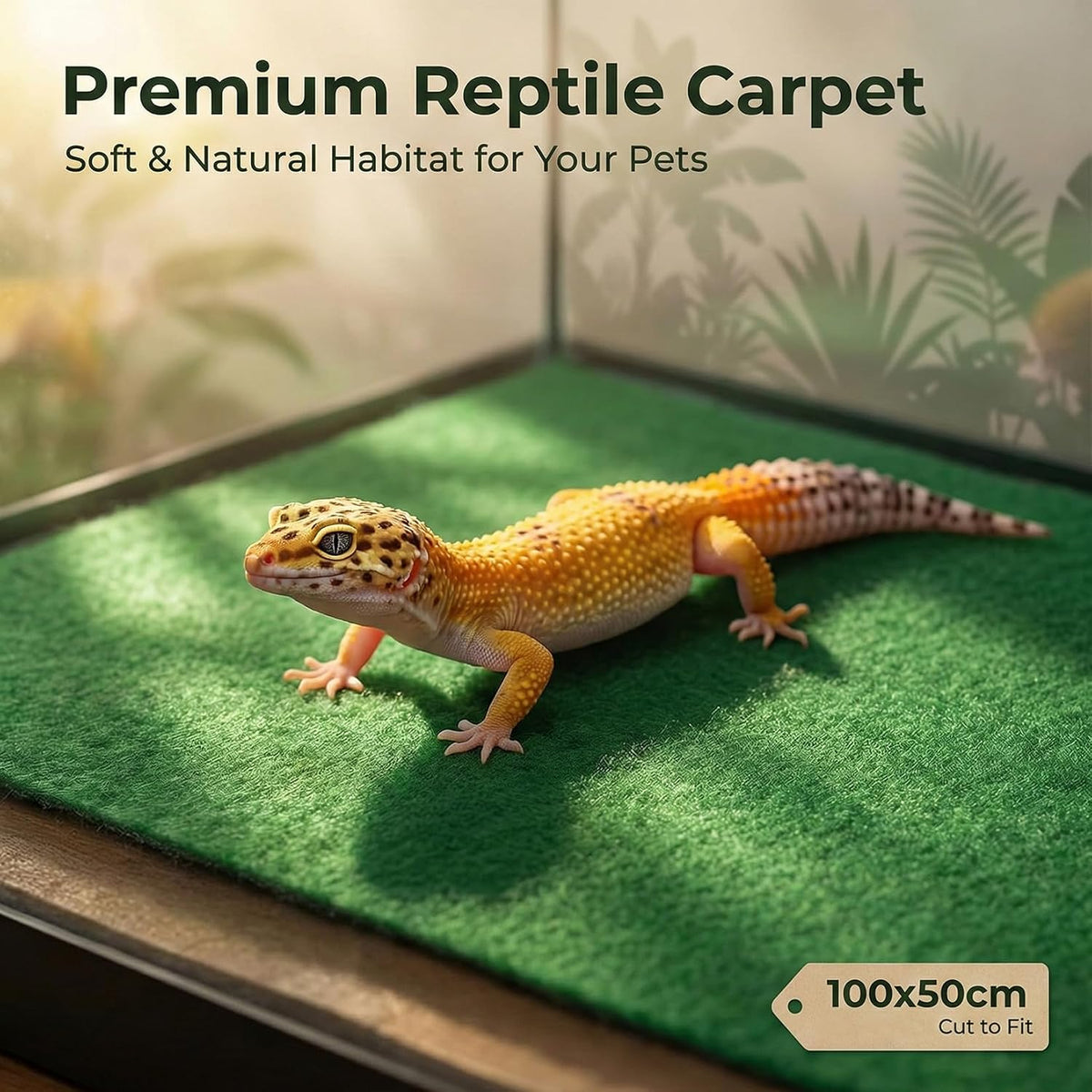 MAQIHAN Reptile Carpet for 40 Gallon - 39 x 20 Inch Reptile Mat, Green