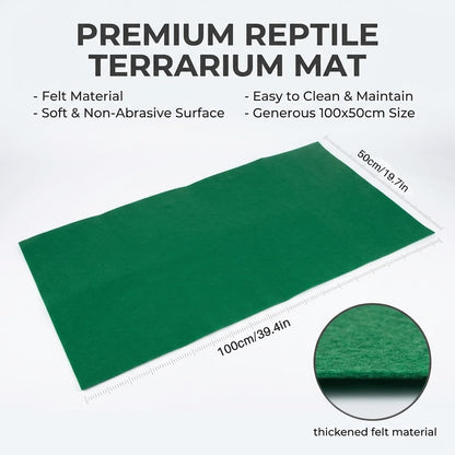MAQIHAN Reptile Carpet for 40 Gallon - 39 x 20 Inch Reptile Mat, Green