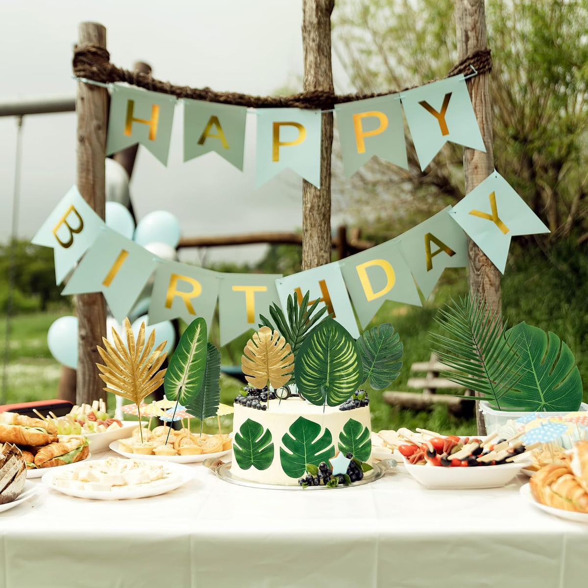 11 Kinds Artificial Tropical Palm Leaves Tropical Leaves Monstera Leaves Safari Jungle Leaf with Stems for Hawaiian Luau Party Table Wedding Shower Birthday Theme Decorations