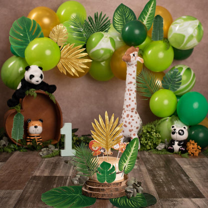 11 Kinds Artificial Tropical Palm Leaves Tropical Leaves Monstera Leaves Safari Jungle Leaf with Stems for Hawaiian Luau Party Table Wedding Shower Birthday Theme Decorations