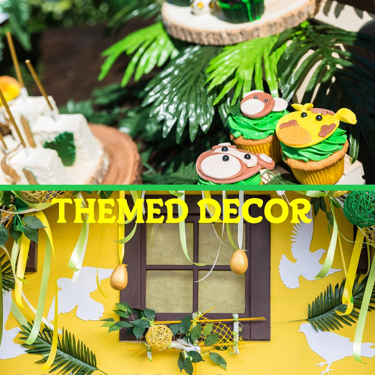 11 Kinds Artificial Tropical Palm Leaves Tropical Leaves Monstera Leaves Safari Jungle Leaf with Stems for Hawaiian Luau Party Table Wedding Shower Birthday Theme Decorations