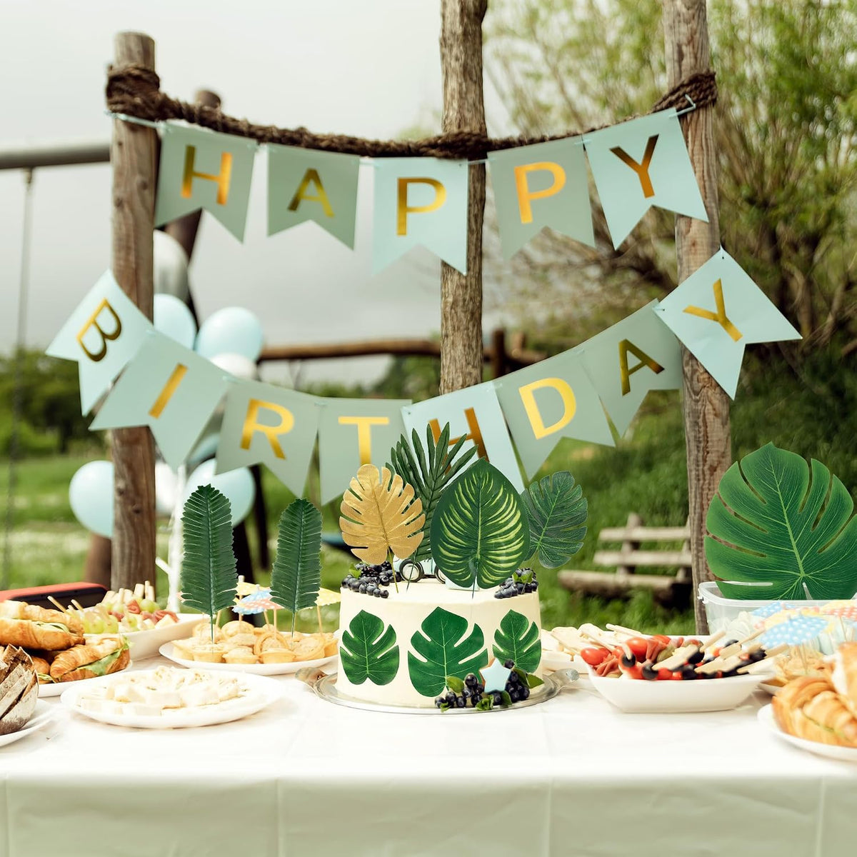 11 Kinds Artificial Tropical Palm Leaves Tropical Leaves Monstera Leaves Safari Jungle Leaf with Stems for Hawaiian Luau Party Table Wedding Shower Birthday Theme Decorations
