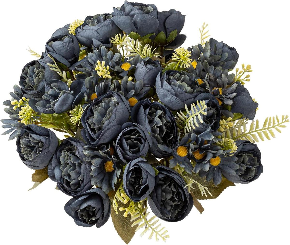 Artificial Peonies Flowers,Fake Peony Silk Flower Bouquet 3 Bundles Plastic Florals Bulk Arrangements for Vase Wedding Decoration(Orange)
