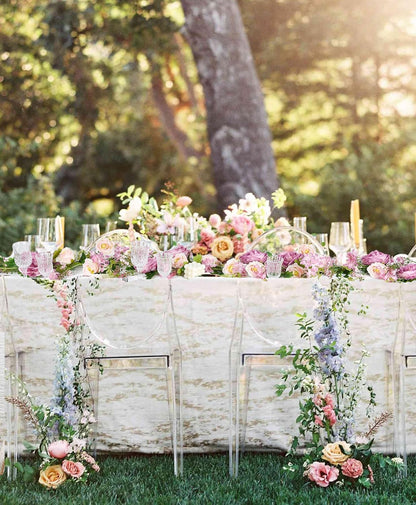 2Pack Artificial Peony Flower Garland - Silk Peony Garland with White Flowers for Wedding Party Table Decoration,6ft/Strand