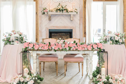 2Pack Artificial Peony Flower Garland - Silk Peony Garland with White Flowers for Wedding Party Table Decoration,6ft/Strand
