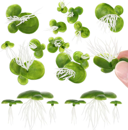 2 Packs/36pcs Fake Duckweed Aquarium Plants Grass, Floating Artificial Duckweed for Fish Tank Decor, Plastic Aquarium Decorative Plants (Green)