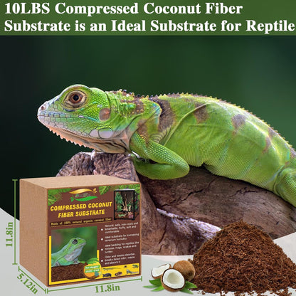 2 Pack Coconut Fiber Substrate, Premium Coco Coir Reptile Substrate