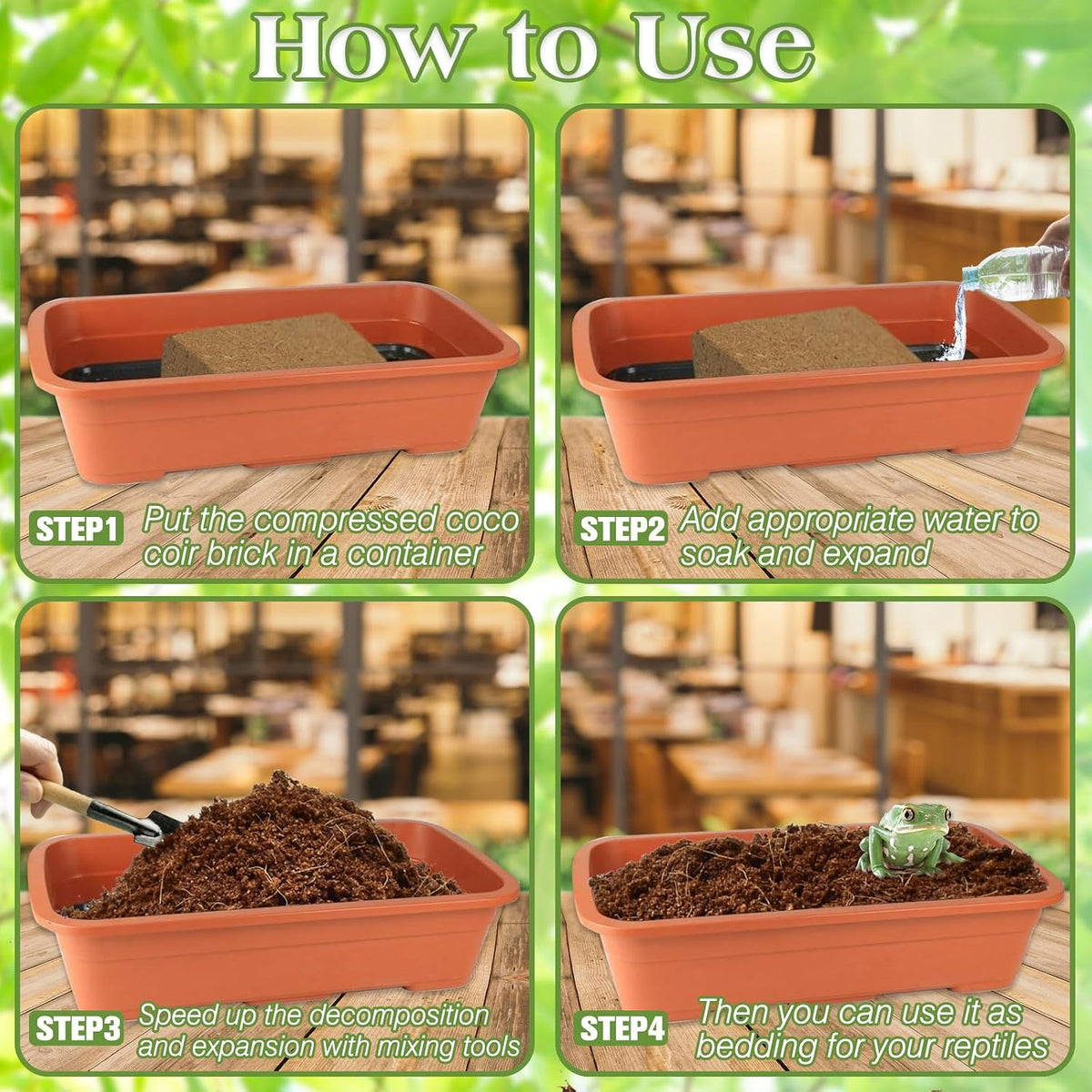 2 Pack Coconut Fiber Substrate, Premium Coco Coir Reptile Substrate