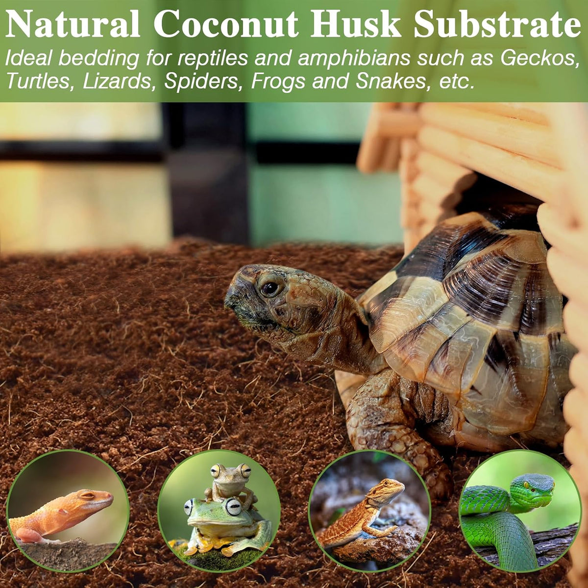2 Pack Coconut Fiber Substrate, Premium Coco Coir Reptile Substrate