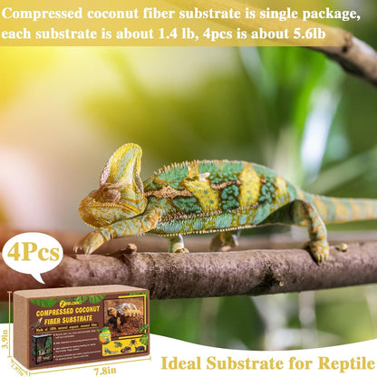 2 Pack Coconut Fiber Substrate, Premium Coco Coir Reptile Substrate