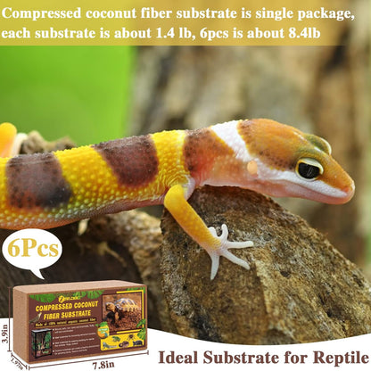 2 Pack Coconut Fiber Substrate, Premium Coco Coir Reptile Substrate