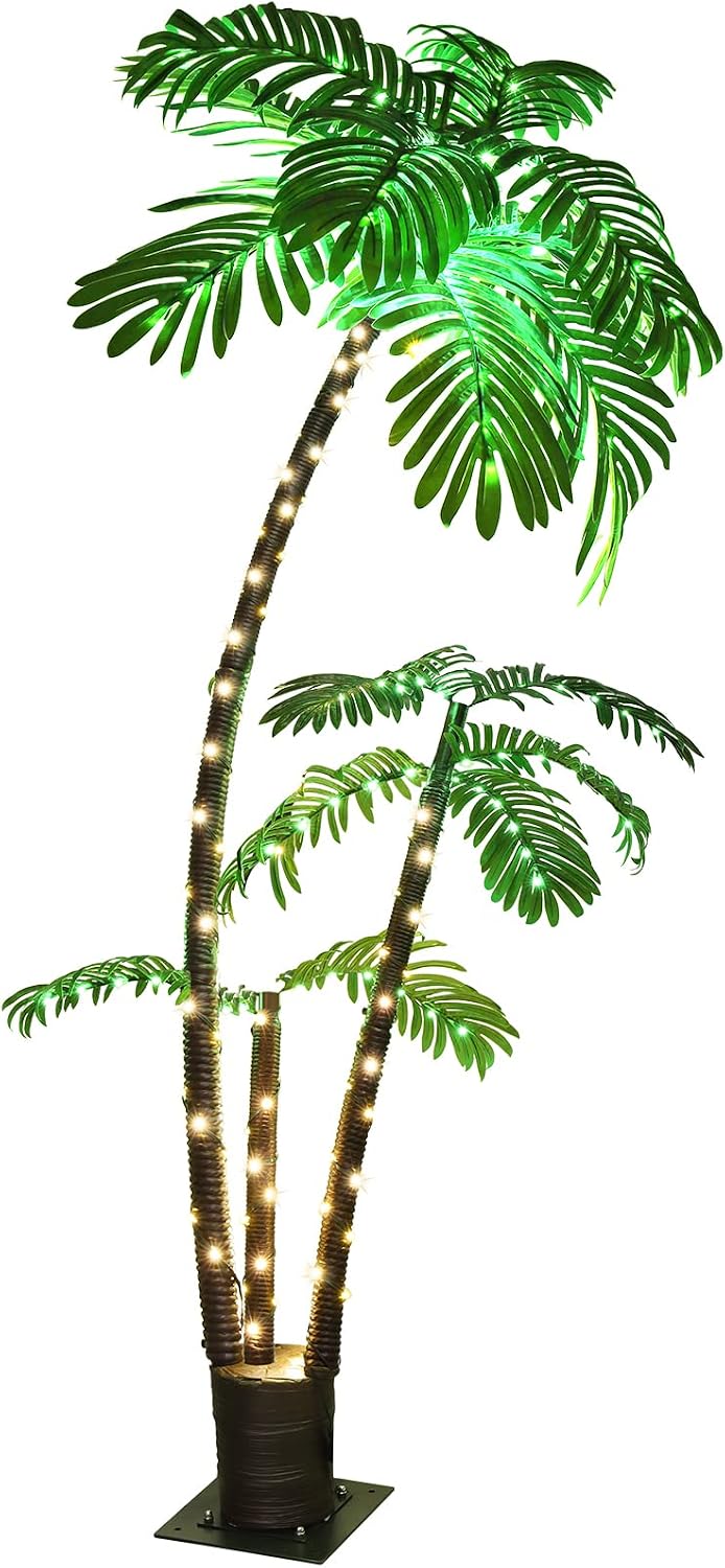 Lighted Palm Tree Bar Outdoor Christmas Light Up Decor for Outside Patio