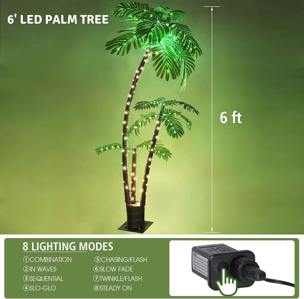 Lighted Palm Tree Bar Outdoor Christmas Light Up Decor for Outside Patio