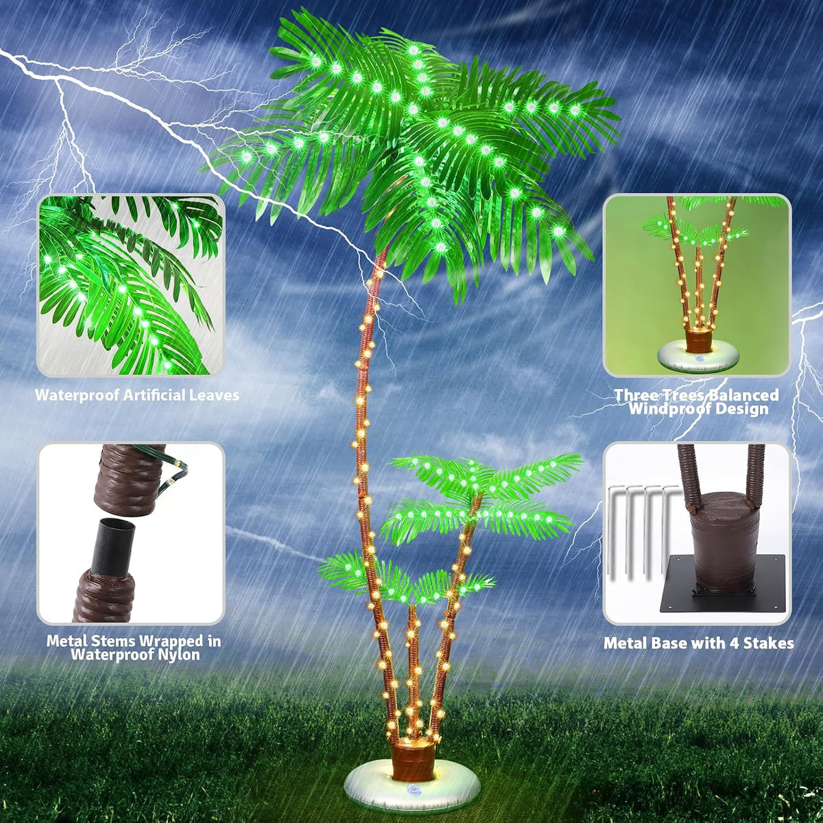 Lighted Palm Tree Bar Outdoor Christmas Light Up Decor for Outside Patio