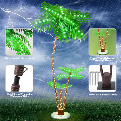 Lighted Palm Tree Bar Outdoor Christmas Light Up Decor for Outside Patio