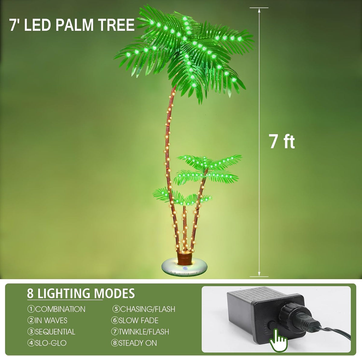 Lighted Palm Tree Bar Outdoor Christmas Light Up Decor for Outside Patio