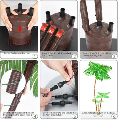 Lighted Palm Tree Bar Outdoor Christmas Light Up Decor for Outside Patio