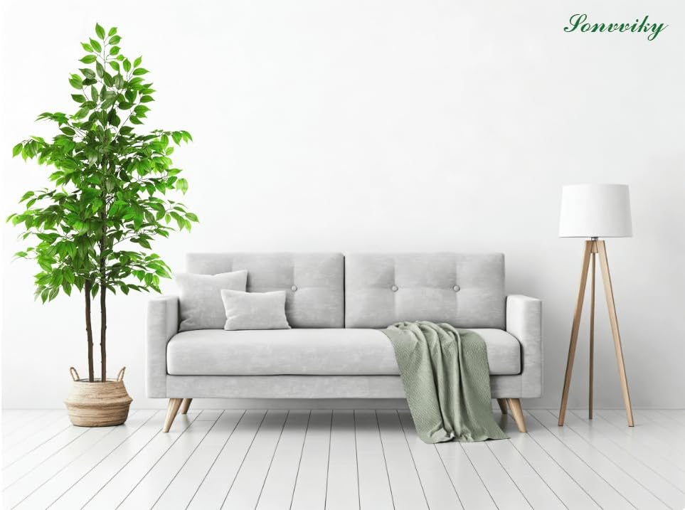 Artificial Ficus Tree 6ft, Fake Trees for Home Office Decor