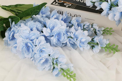 6PCS Green Delphinium Artificial Flowers Silk Snapdragon Artificial Flowers 36.22" Long Stem Flowers for Wedding Florals Centerpieces Home Decor(Green)