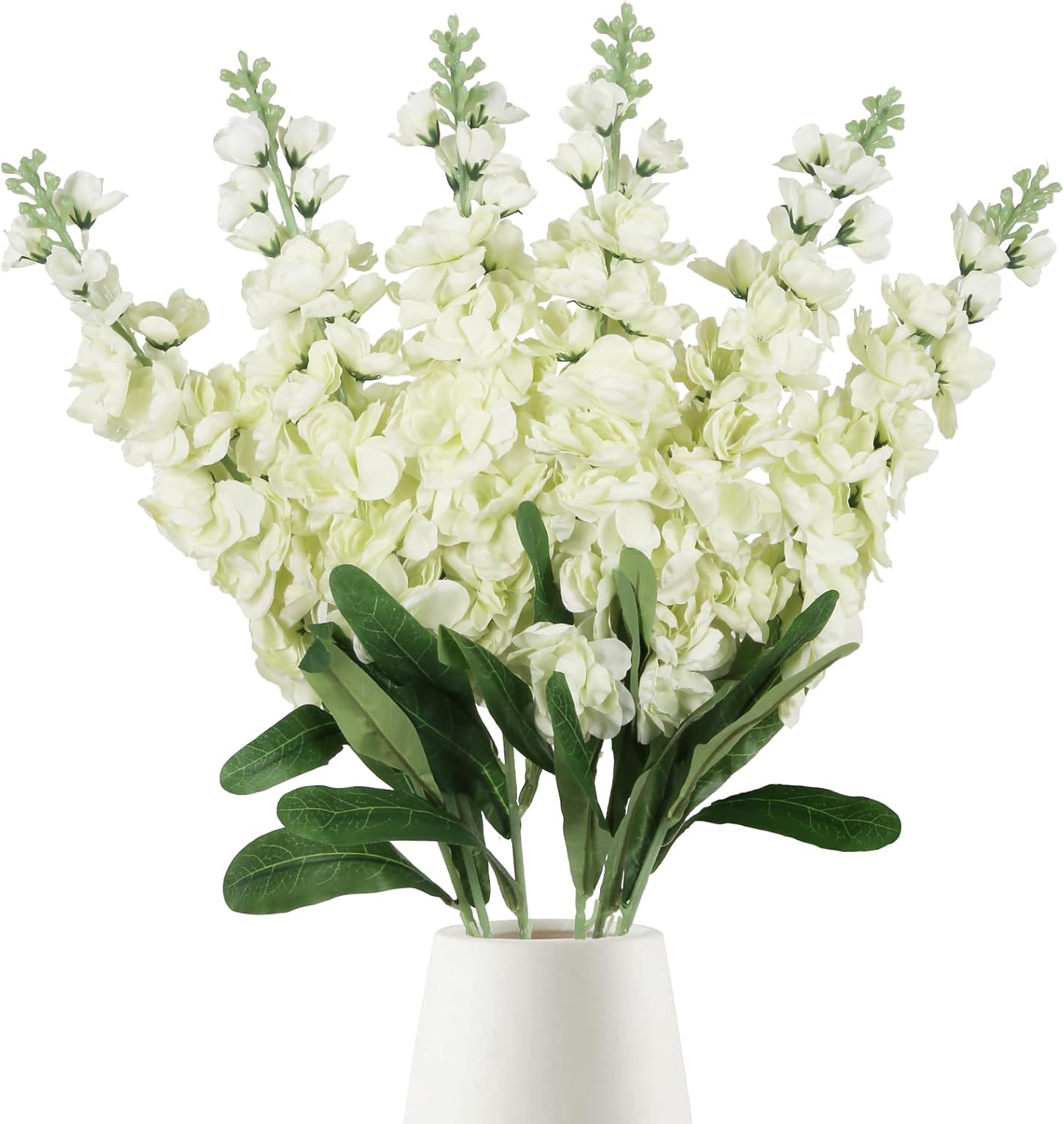 6PCS Green Delphinium Artificial Flowers Silk Snapdragon Artificial Flowers 36.22" Long Stem Flowers for Wedding Florals Centerpieces Home Decor(Green)