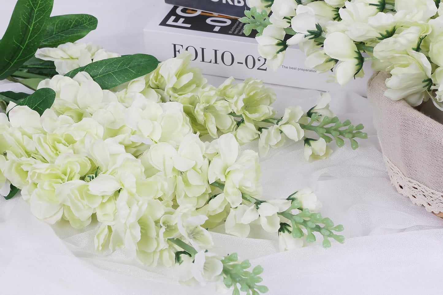 6PCS Green Delphinium Artificial Flowers Silk Snapdragon Artificial Flowers 36.22" Long Stem Flowers for Wedding Florals Centerpieces Home Decor(Green)