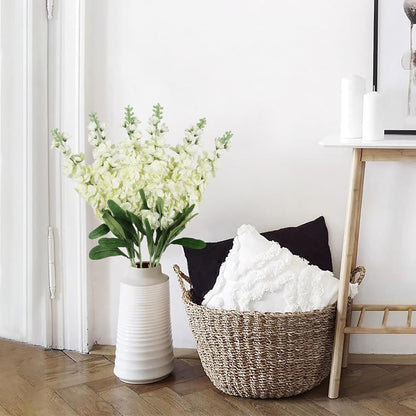 6PCS Green Delphinium Artificial Flowers Silk Snapdragon Artificial Flowers 36.22" Long Stem Flowers for Wedding Florals Centerpieces Home Decor(Green)