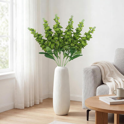 6PCS Green Delphinium Artificial Flowers Silk Snapdragon Artificial Flowers 36.22" Long Stem Flowers for Wedding Florals Centerpieces Home Decor(Green)