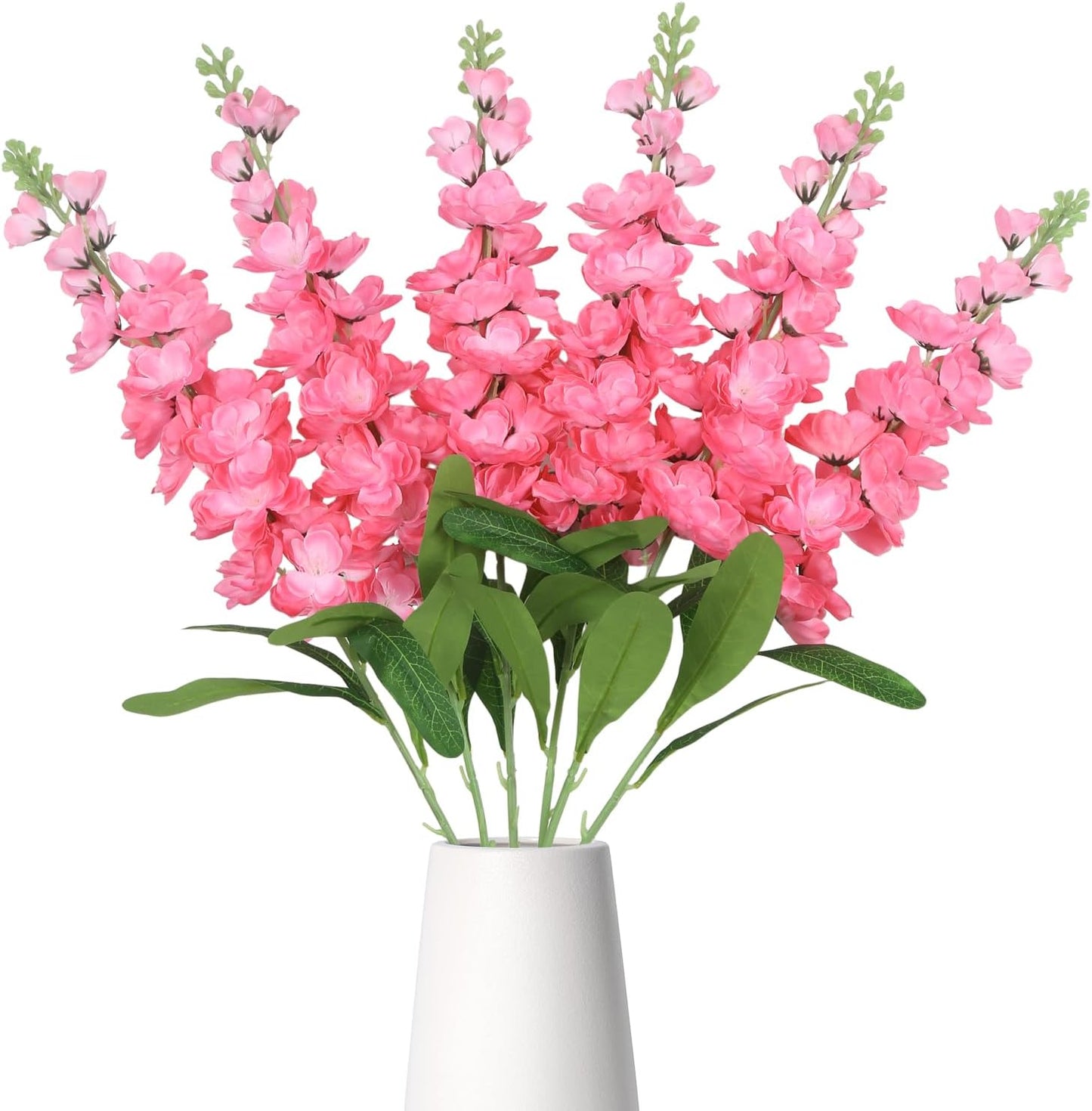 6PCS Green Delphinium Artificial Flowers Silk Snapdragon Artificial Flowers 36.22" Long Stem Flowers for Wedding Florals Centerpieces Home Decor(Green)
