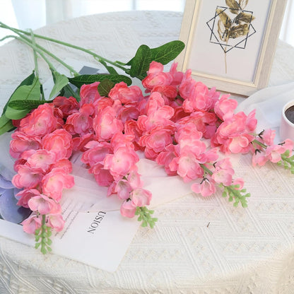 6PCS Green Delphinium Artificial Flowers Silk Snapdragon Artificial Flowers 36.22" Long Stem Flowers for Wedding Florals Centerpieces Home Decor(Green)